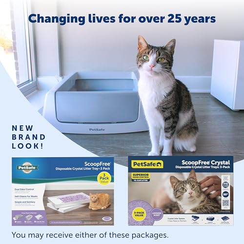 Buy now PetSafe ScoopFree Disposable Crystal Cat Litter Tray - Easy Cleaning Box - Refill Tray for Electric Litter Box - Fragrance Free - 4.3 lb Bags - 6 Pack at indiglob india
