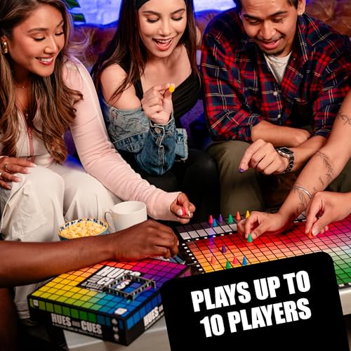 Buy now HUES and CUES - Vibrant Color Guessing Board Game for 3-10 Players Ages 8+, Connect Clues and Guess from 480 Color Squares at indiglob india
