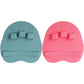 2 Pack Soft Silicone Shower Brush, Body & Face & Short Hair Wash, Bath Exfoliating Skin Massage Scrubber, Dry Skin Brushing Glove Loofah, Fit for Sensitive and All Kinds of Skin (PeonyPink+Green)
