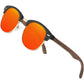 KINGSEVEN Wooden Semi-Rimless Polarized Sunglasses Mens & Womens Eyewear Classic Retro Vintage Design N5516