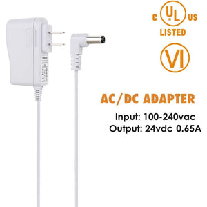 24V 0.5A 0.65A AC DC Switching Power Supply Adapter for 100ml 200ml 300ml 400ml 500mL Essential Oil Diffusers and Aroma Diffuser Humidifier EK1858, 6 Ft Long Power Cord UL Listed White
