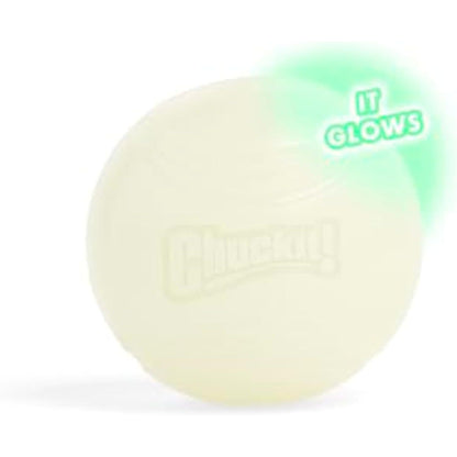 Chuckit! Glow in the Dark Bouncy Ball for Dogs, Chuckit Dog Toy, Max Glow Balls - Large, 3 Inch, Pack of 1