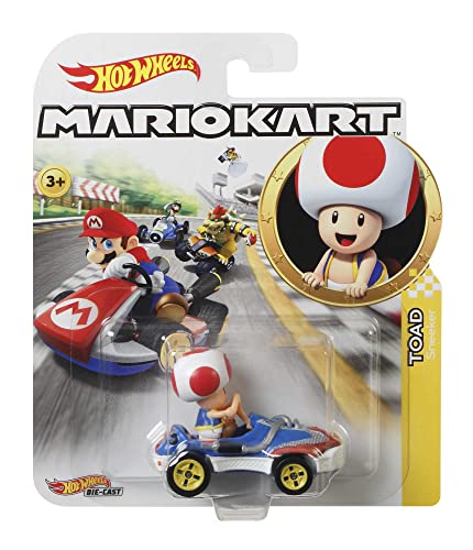 Buy now Hot Wheels GBG30 Mario Kart 1:64 Die-Cast Toad with Sneeker Vehicle at indiglob india