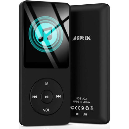 AGPTEK A02S 16GB MP3 Player, 70 Hours Playback Lossless Sound Music Player, Supports up to 128GB, Dark Blue