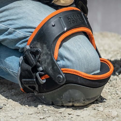 Buy now Klein Tools 60491 Hinged Knee Pads, Heavy Duty Gel Foam Protective Knee Pads with Quick-Fasten Buckle and Thigh Strap, Black at indiglob india