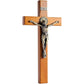 KUXBET Wood Standing Cross 5inch Small Crucifix - Jesus Christ Wall Cross Crucifix for Table or Wall Decor Home Decoration