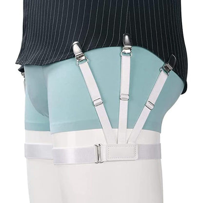 Mens Shirt Stays Upgrade Adjustable Elastic Garter Military Shirts Holder with Non-slip Locking Clamps