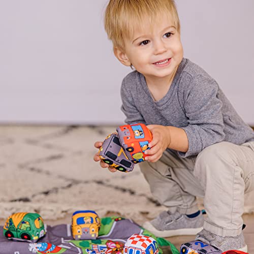 Buy now Melissa & Doug Take-Along Town Play Mat (19.25 x 14.25 inches) with 9 Soft Vehicles at indiglob india