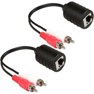 2Pack Stereo RCA to Stereo RCA Audio Signal Extender Over Cat5 (2X RCA to RJ45 Female)