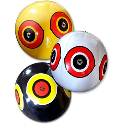 Bird-X Scare-Eye Balloons, Predator 3D Eye Balloons with Glaring, Bright Colors, Cover up to 6,000 sq. ft. Area, Pack of 3, Yellow, White, and Black