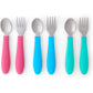 Elk and Friends Kids Silverware with Silicone Handle | Childrens Safe Flatware | Toddler Utensils | Baby Spoons + Forks | Stainless Steel Cutlery