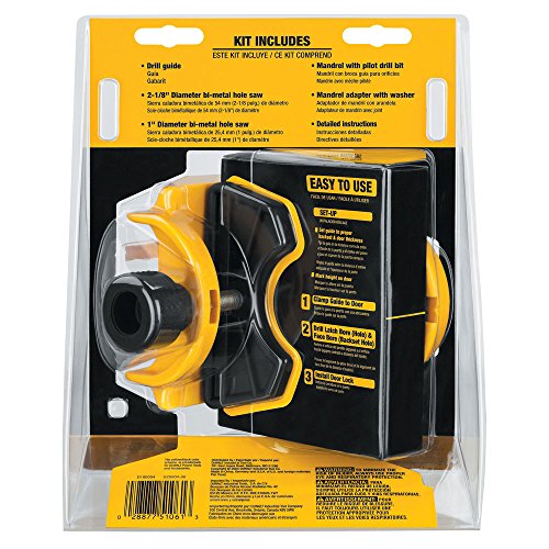 Buy now DEWALT Door Lock Installation Kit, C-Clamp Design, For Metal or Wood Doors, 2 Adjustable Bushings, Easy Installation (D180004) at indiglob india