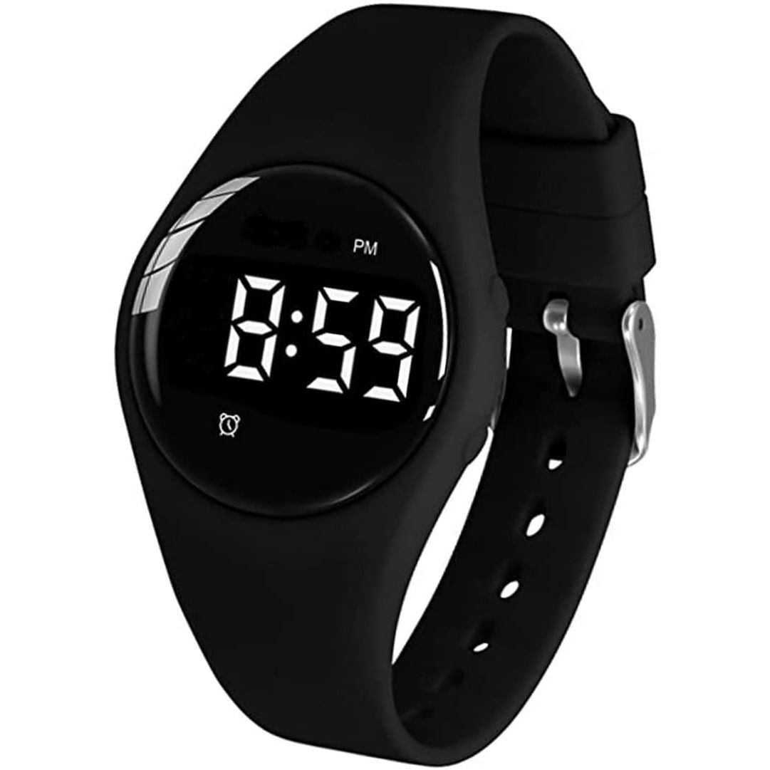 Vibrating Alarm Watch, Water Resistant Potty Training Wristband Rechargeable Medical Reminder Watch with Timer and 15 Daily Alarms (Black)