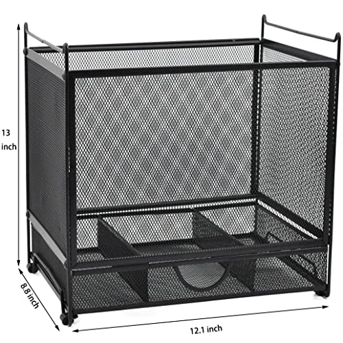 Buy now Metal Desk Hanging File Folder Box Storage Holder Bin Organizer with Drawer for Letter/A4 for Home Office, Black at indiglob india