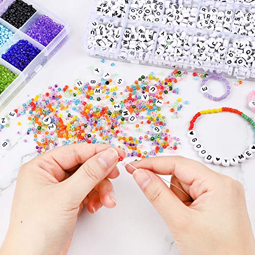 Buy now DICOBD Bracelet Making Kit, 12000pcs 3mm 24 Color Glass Seed Beads Kit, Friendship Bracelet Kit with Black Letters, DIY Jewelry Making Supplies for Kids, Girls, Beginners, Birthday Gift at indiglob india
