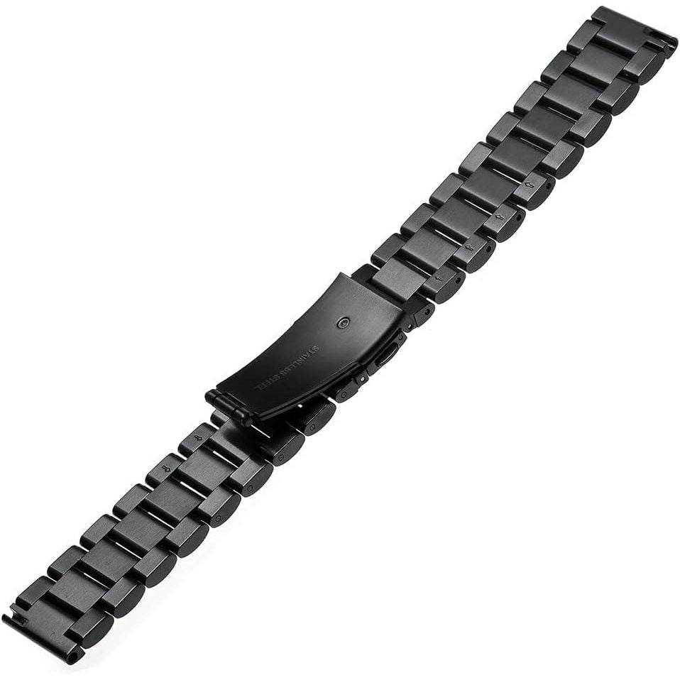 Aimtel Compatible with TicWatch Pro 3 Band/Pro 4G LTE/Pro 2020 Bands, 22mm Stainless Steel Wristband Metal Replacement Strap for Ticwatch Pro Series Smartwatch (Black) - My Store