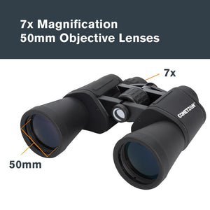Buy now Celestron - Cometron 7x50 Astronomy Binoculars – Entry-Level for Stargazing and Comet Watching – Large 50mm Objective Lenses – Wide 6.6° Field of View – Multi-Coated Optics at indiglob india