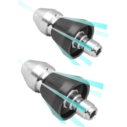 Pressure Washer Sewer Jetter Nozzle with Stainless Steel, Mini Compact Durable Sewer Jet Nozzle,Pressure Drain Jetter Hose Nozzle,1/4'' Quickly Connector, 5000 PSI (1 set)