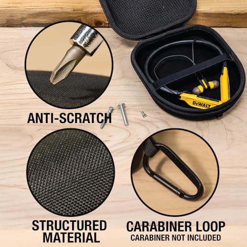 Buy now DEWALT Heavy Duty Protective Headphone Case for Pro Max Neckband, Compact Lightweight w/EVA Earphone Hard Shell Case, Headset Travel Carry Shockproof, Water-Resistant, Soft Interior & Accessory Pocket at indiglob india