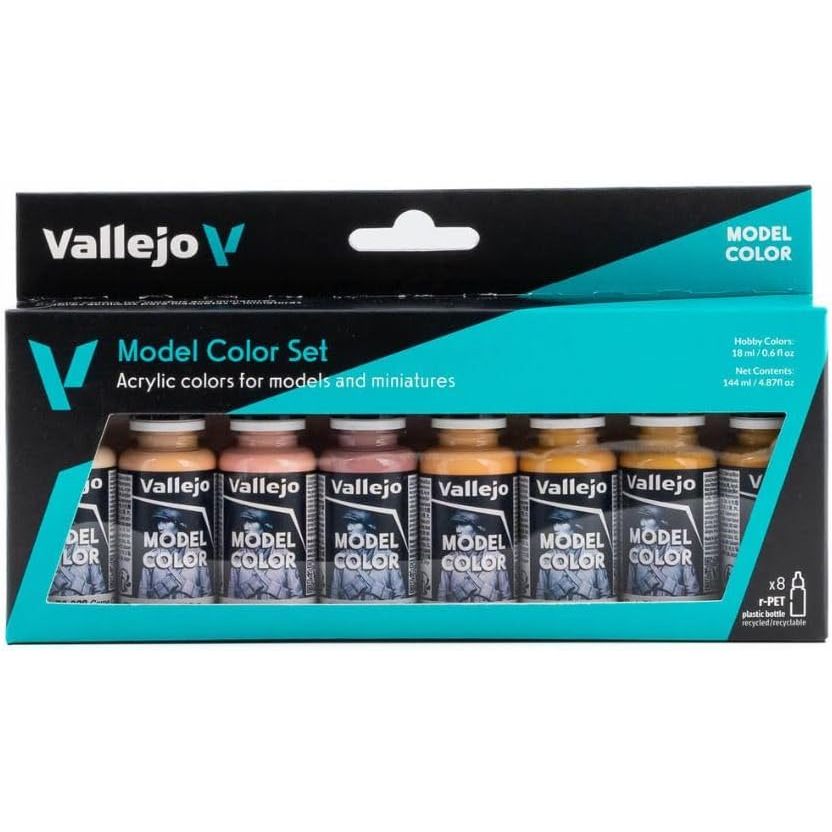 Vallejo - Model Color Face & Skin Tones Set | Modeling Acrylic Paints | 8 bottles x 18 ml (0.60 fl.oz.)