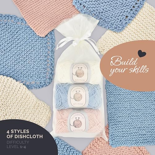 Buy now Thoughtful Stitch Knitting Kit for Beginners Adults & Kid Friendly- Complete Knitting Kit - Learn to Knit Yarn Set with Tutorial Book for Adult Hobbies - 100% Cotton Wool & Bamboo Knitting Needle at indiglob india