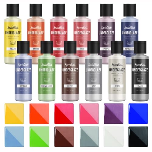 Buy now Speedball 001085 Underglaze Sampler Pack, 12 Pack, 2 oz, Multicolor at indiglob india
