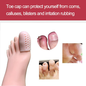 16 Pieces Toe Caps for Big Toe, Breathable Toe Protector, Toe Covers Sleeves with Holes, Protect Toe from Rubbing, Ingrown Toenails, Corns, Blisters and Other Painful Toe Problems