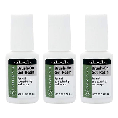 IBD 5-Second Brush On Nail Glue – Strong Nail Glue for Press Ons and Acrylic Nails, Quick-Dry Gel for Split or Broken Nails, Nail Bond & Repair – 6g, 3-Pack