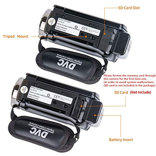 Buy now Video Camera Camcorder Digital Camera Recorder Full HD 1080P 15FPS 24MP 3.0 Inch 270 Degree Rotation LCD 16X Zoom Camcorder with 2 Batteries(604s) at indiglob india