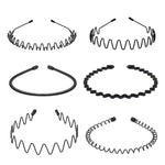 Buy now Nomakk 6 Pieces Metal Headbands Wavy Hairband Spring Hair Hoop Sports Fashion Hair Bands Unisex Black Elastic Non Slip Simple Headwear Accessories at indiglob india