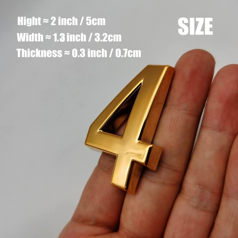 Buy now Mailbox Numbers for Outside, 2 Inch Door Address Number Stickers for Apartment Room, Gold Shiny, 1 Set of 10 Pcs. at indiglob india