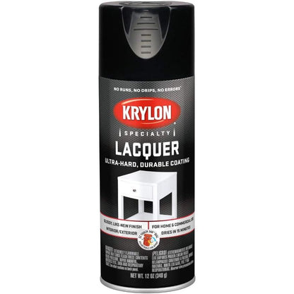 Krylon K07031777 Gloss White Lacquer Spray, 12 oz.