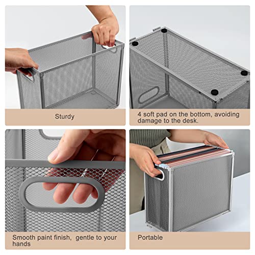 Buy now Hanging File Organizer, Oterri Portable Desktop File Organizer Mesh Detachable Foldable File Folder Organizer 12.2*5.5*9.44 inch for Letter Size File Folders, File Holders for Office/Home(Grey1) at indiglob india