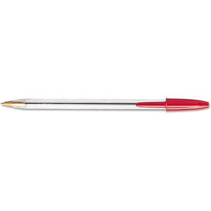 BIC Cristal Xtra Smooth Red Ballpoint Pens, Medium Point (1.0mm), 12-Count Pack, Extra Smooth and Reliable Ballpoint Pens
