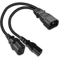 Toptekits C14 to 2X C13 Splitter, 1ft/30cm C14 Male to Dual C13 Female Power Y Splitter Adapter Cable Cord