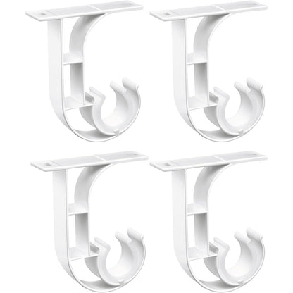 TOKPLNU Ceiling Curtain Rod Bracket, 4 Pack Heavy Duty Curtain Rod Holders, Aluminum Alloy, Black Ceiling Curtain Hooks Hangers Fit for 1 Inch Drapery Rods