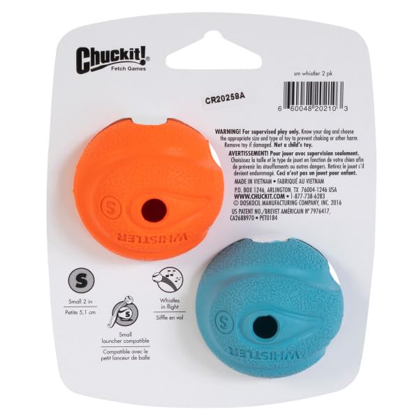 Buy now Chuckit! The Whistler Ball Dog Toy, Small (2 Inch Diameter) for Dogs 0-20 lbs, Pack of 2 at indiglob india
