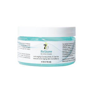 7E Wellness ReStore Conductive Microcurrent Gel with Bio-Active Complex - 4oz - Facial Skin Care with Green Tea Extract, Hyaluronic Acid & Collagen Peptides - Anti-Aging & Skin Tightening - My Store