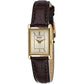 SEIKO Essentials Watch for Women - Essentials - Water Resistant with Stainless Steel Rectangular Case and Leather Strap