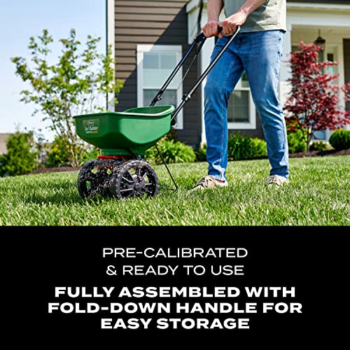 Buy now Scotts Turf Builder EdgeGuard DLX Broadcast Spreader for Seed, Fertilizer, Salt, Ice Melt, Holds up to 15,000 sq.ft. Product at indiglob india