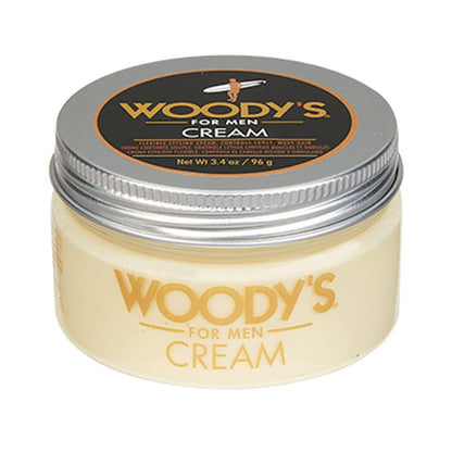Woody's Styling Cream for Men, Flexible Styling Cream, Controls Curly and Wavy Hair, Water-Soluble with a Healthy Shine Finish, Adds Volume and Thickness, contains Fibroin, Compact-size, 3.4 oz. 1-pc