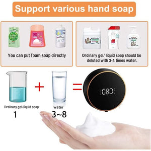 Automatic Foaming Wall Mounted Motion Sensor Touchless Liquid Soap Dispenser for Bathroom Hotel Restaurant Mall (Black)