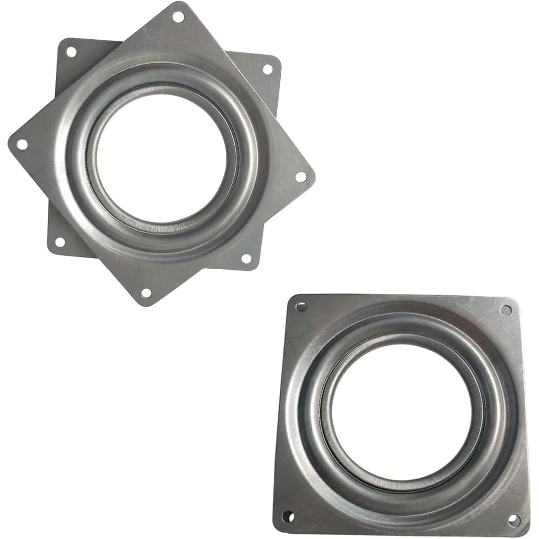 2 Pcs 4 Inch Susan Turntable Bearings Susan Turntable Lazy Susan Turntable Square Rotating Bearing Plate Lazy Susan Hardware Swivel Plate, for Swivel Plate,Corner Cabinet,Revolving Shelve in Kitchen