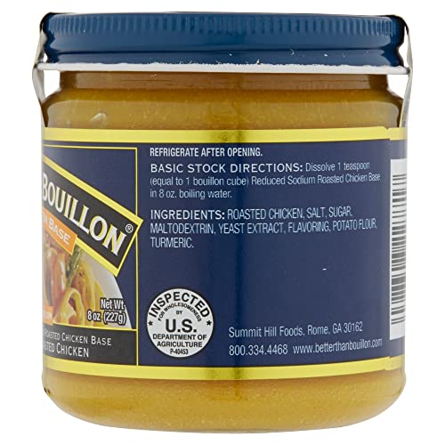 Buy now Better Than Bouillon Reduced Sodium Roasted Chicken Base, Made with Seasoned Roasted Chicken & Less Sodium, 38 Servings Per Jar 8 Ounce (Pack of 2) at indiglob india