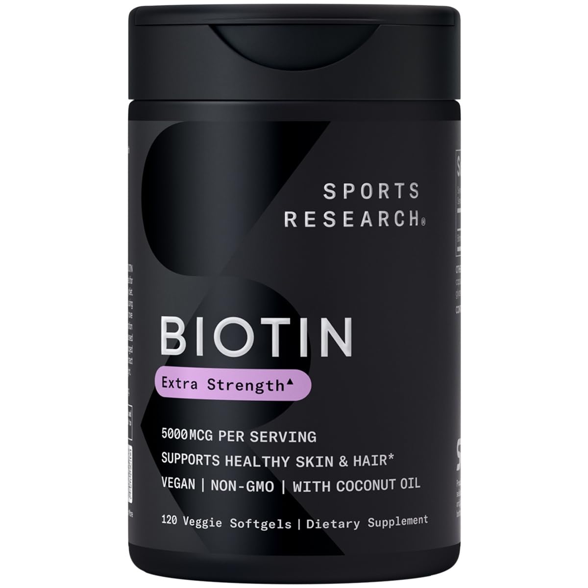 Buy now Sports Research® Biotin 5,000mcg with Organic Coconut Oil - Biotin (Vitamin B7) for Healthy Skin and Hair Support* - for Women and Men - Vegan, Non-GMO, Gluten & Soy-Free - 120 Veggie Softgels at indiglob india