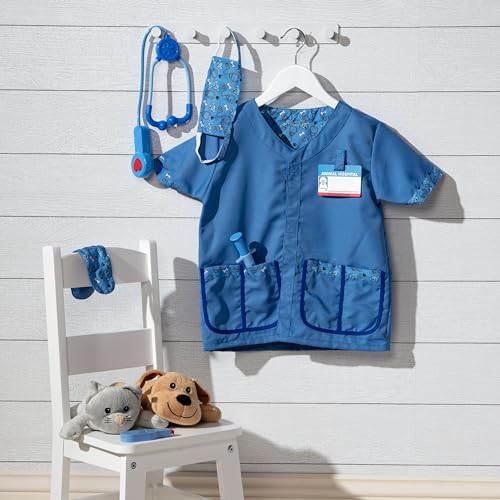 Buy now Melissa & Doug Veterinarian Role Play Costume Dress-Up Set (9 pcs) Kids Vet Costume Pretend Play Dress-Up at indiglob india