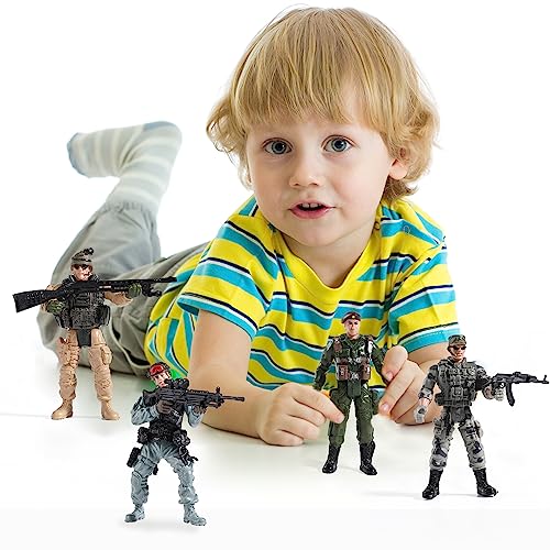 Buy now Mr.River US Army Men and SWAT Team Toy Soldiers Action Figures with Military Weapons Accessories for Kids Boys Girls,12Pcs at indiglob india