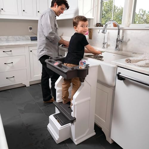 Buy now Step2 Mobile Helper, Toddler Step Stool & Tower Stand, Adjustable Height & Built-in Storage, Non-Slip Feet, Includes Safety Bar, Easy Wipe Down, for Kids 1.5+ Years Old at indiglob india