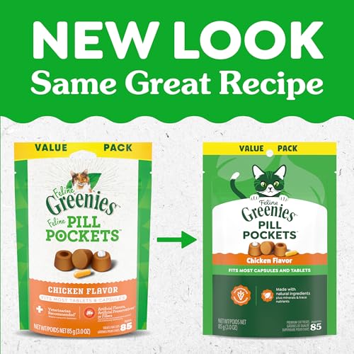 Buy now Greenies Feline Pill Pockets for Cats Soft Cat Treats, Chicken Flavor, 1.6 oz. Pouch, 45 Count at indiglob india