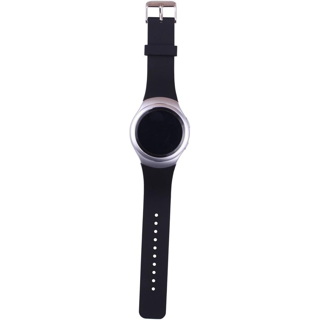 Buy now ECSEM Large Silicone Replacement Wristbands Compatible with Samsung Gear S2 SM-R720 SM-R730 Smartwatch - Gear S2 Band/Strap - Black at indiglob india